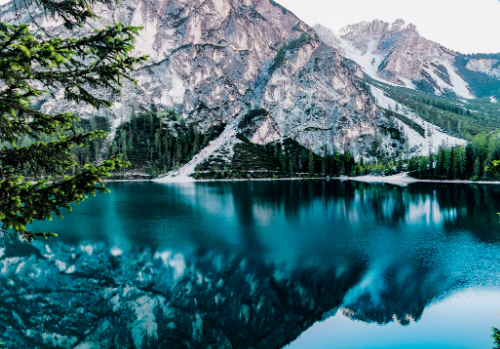 Mountain and river peaceful space
