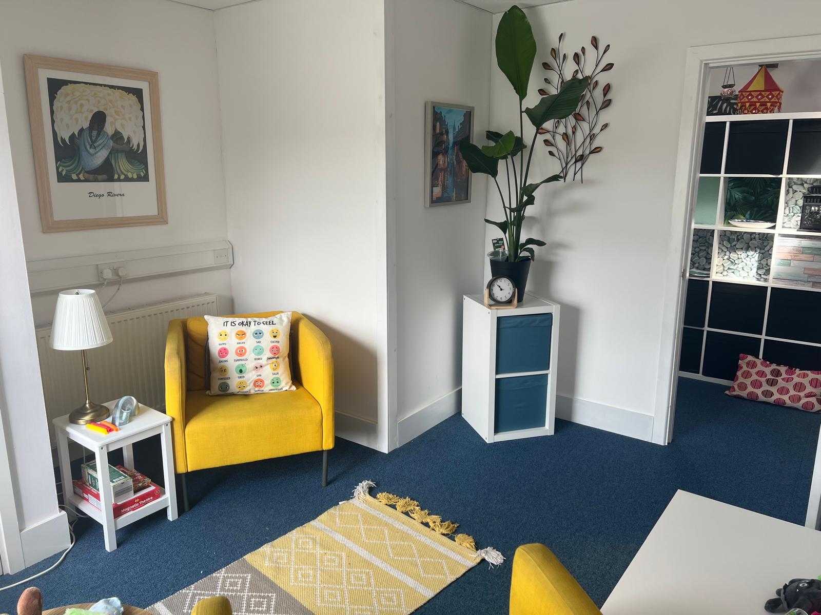 Therapy room at UK Counselling Network Drighlington