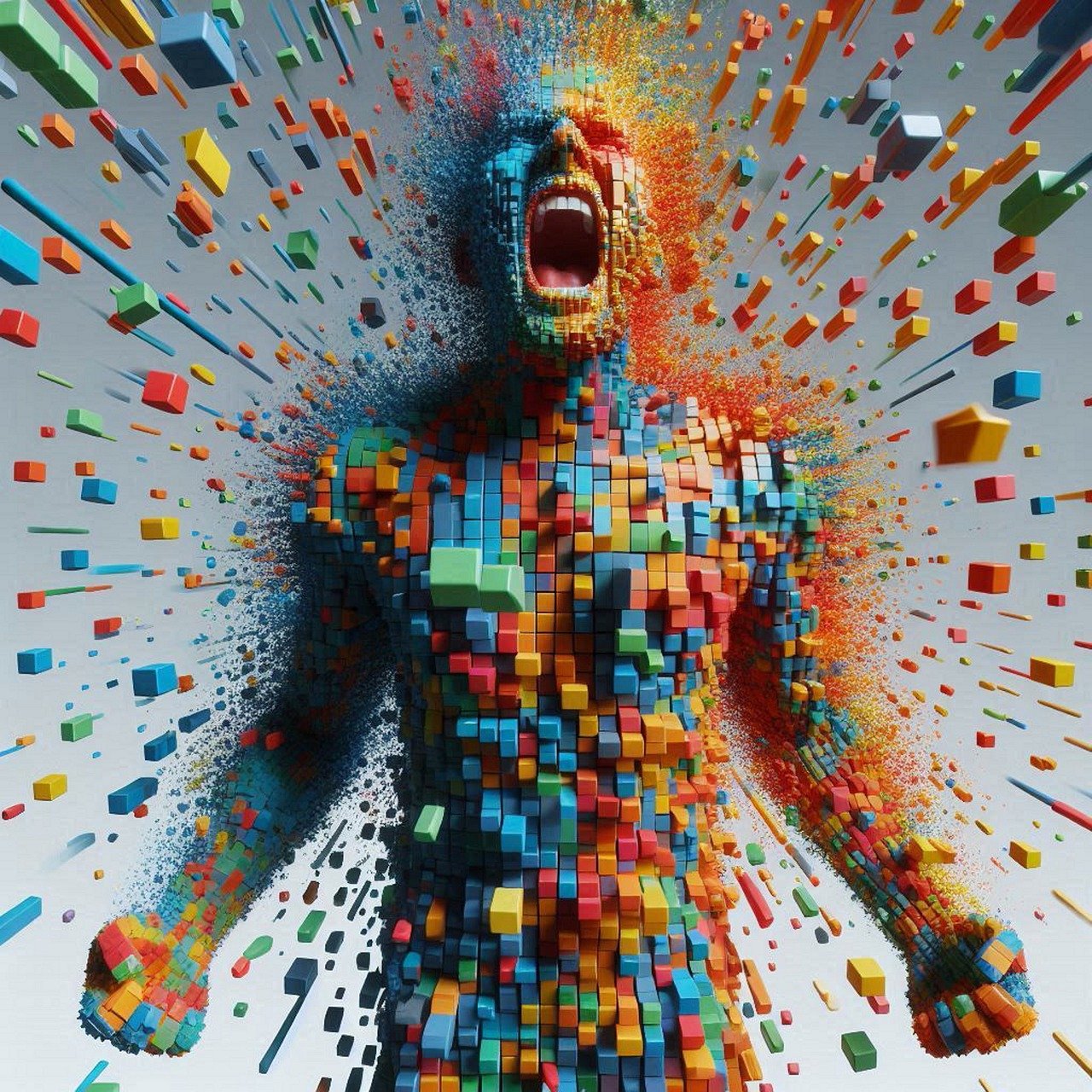 Anger related colourful male